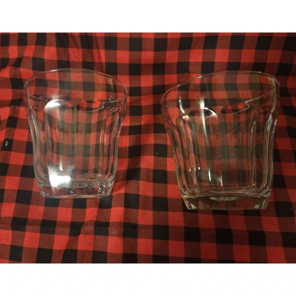 Pasabahce PALAKS 10 Panel Drinking Glass‎ Turkish Glassware Set of 2 3.5 in tall